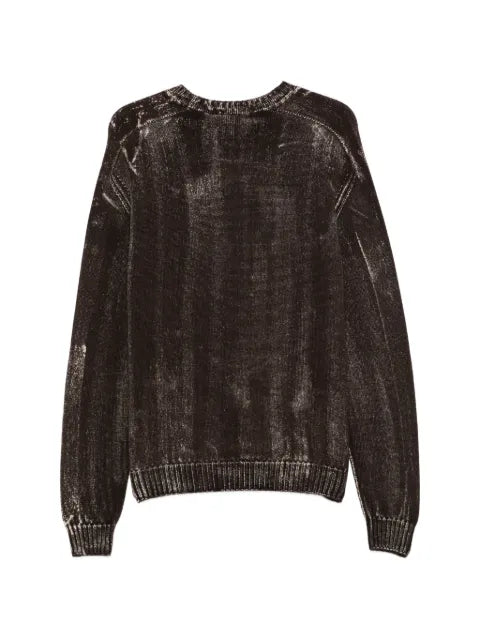 AROVESCIO faded-effect ribbed-trim knit